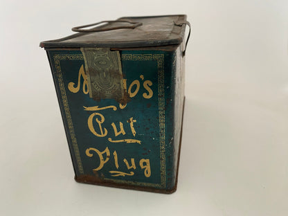 Antique Tobacco Tin, Mayo's Cut Plug Metal Lunch Box Tin